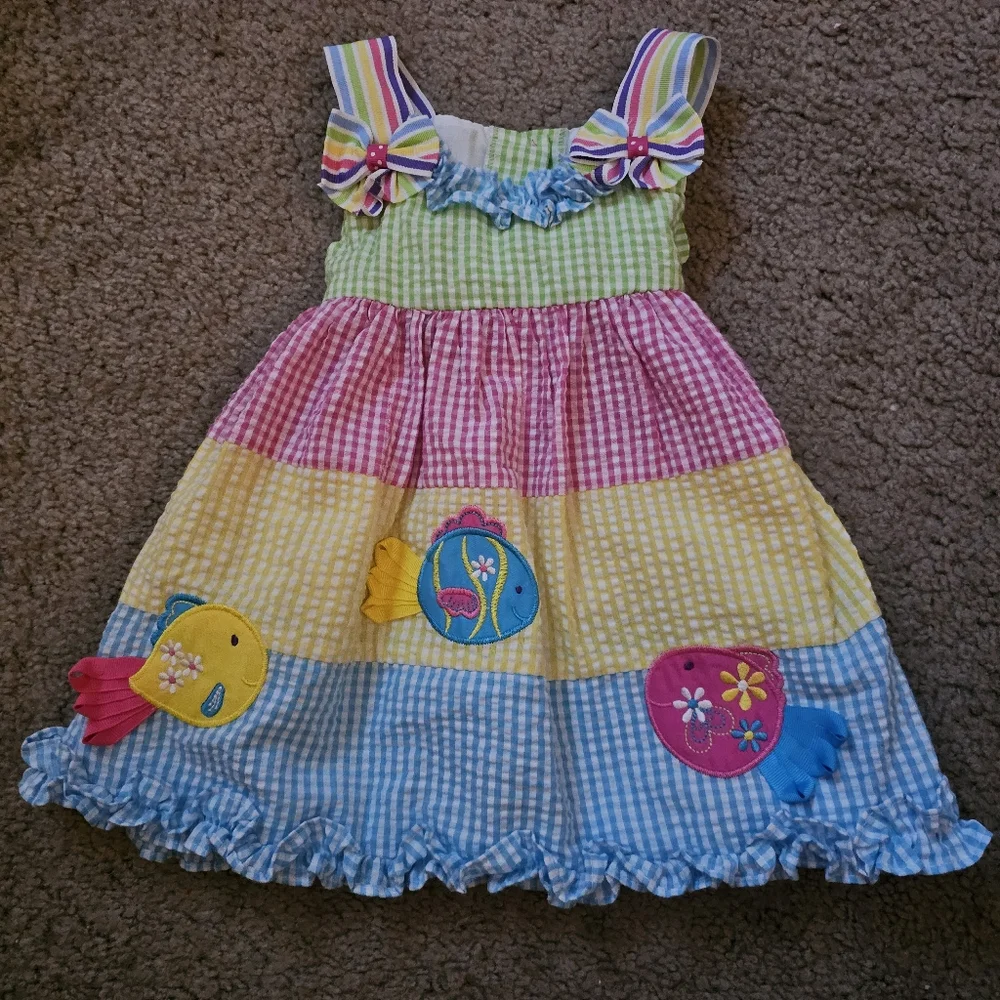 Emily Rose Vintage 12 Month Pastel Fish Sundress